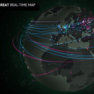 Interaktivní mapa online hrozeb